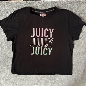 Juicy Couture Women's Sleepwear T-Shirt 1X Black Multicolor Juicy Graphic